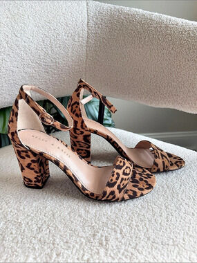 Kelly and Katie Leopard Print Block Heel Pumps